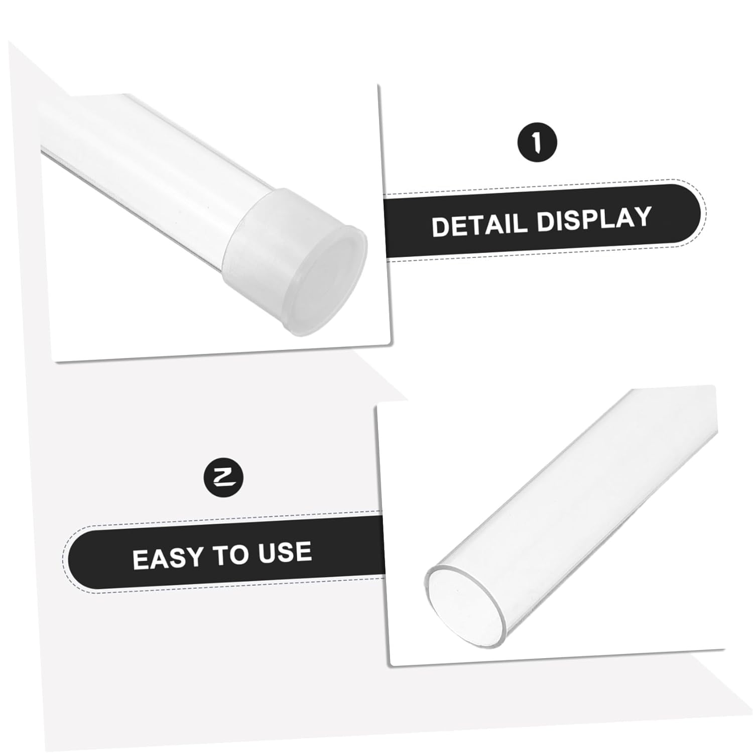 CHILDWEET 10Pcs Transparent Thermometer Storage Tubes Portable Plastic Needle Cases Dustproof Organizer for Home Office Travel Safety Protection image number 5