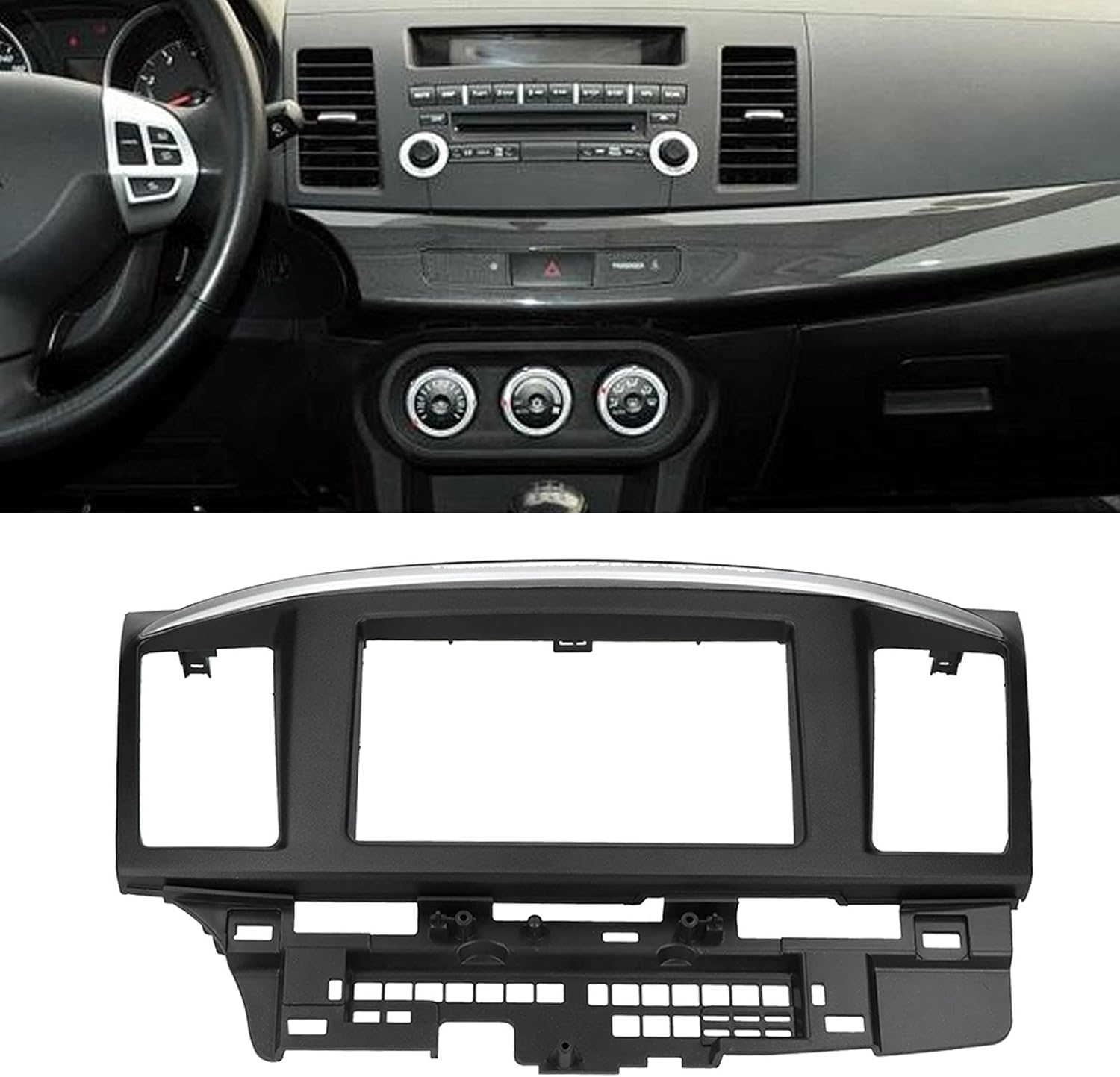 Pergar Audio Panel Frame, 2DIN Dash Kit Car DVD Navigation Stereo Refitting Fascia Fit for MITSUBISHI Lancer/Galant Fortis/Proton Inspira image number 3