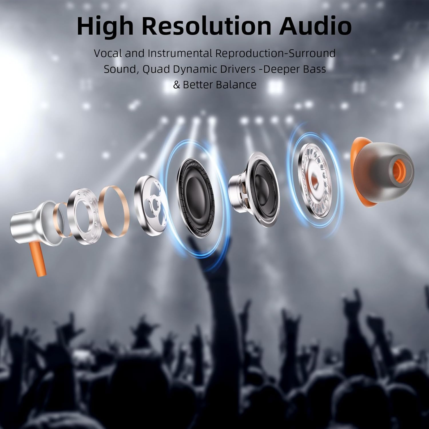 USB C Headphones with Microphone for Iphone 17 Pro Max 16E 15 Plus, USB Type-C In-Ear Earbuds Noise Isolation Hifi Stereo Wired Earphone Volume Controls for Samsung S25 Google 9 Oneplus 13 image number 5