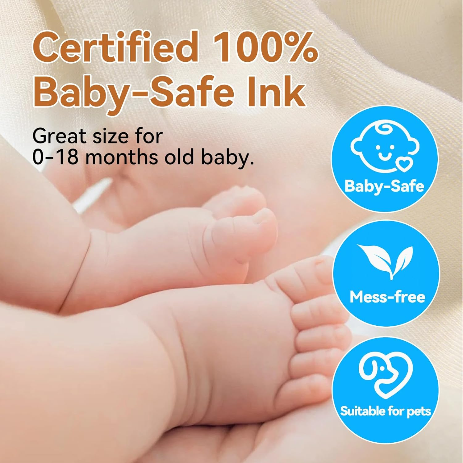 4-Pack Inkless Hand and Footprint Kit - Ink Pad for Baby Hand and Footprints - Dog Paw Print Kit, Dog Nose Print Kit - Baby Footprint Kit,Baby Foot Printing Kit, Handprint Kit (Jet Black)