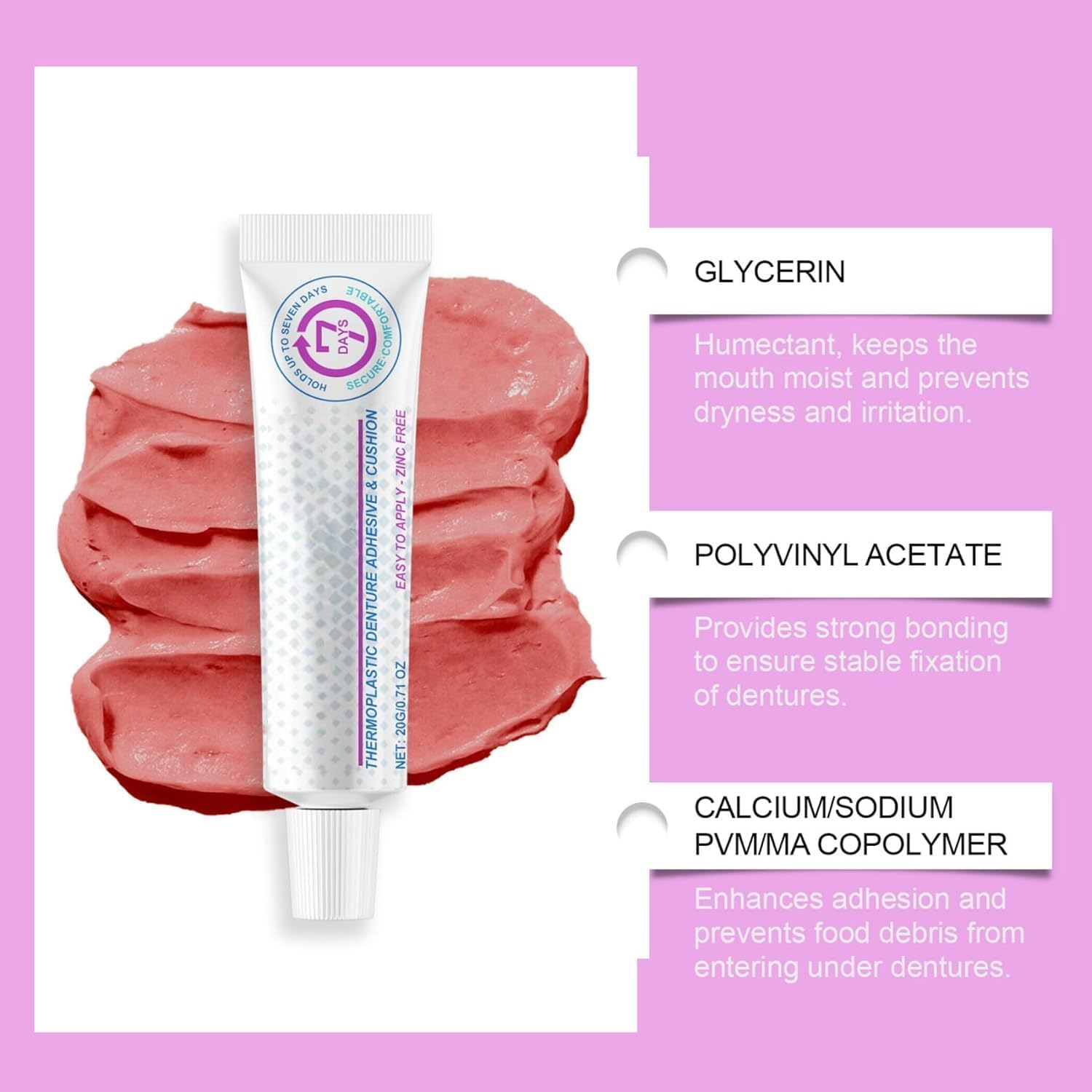 Thermoplastic Denture Adhesive,Silicone Denture Adhesive,Denture Adhesive Max Hold,For Dentures (1Pcs) image number 5