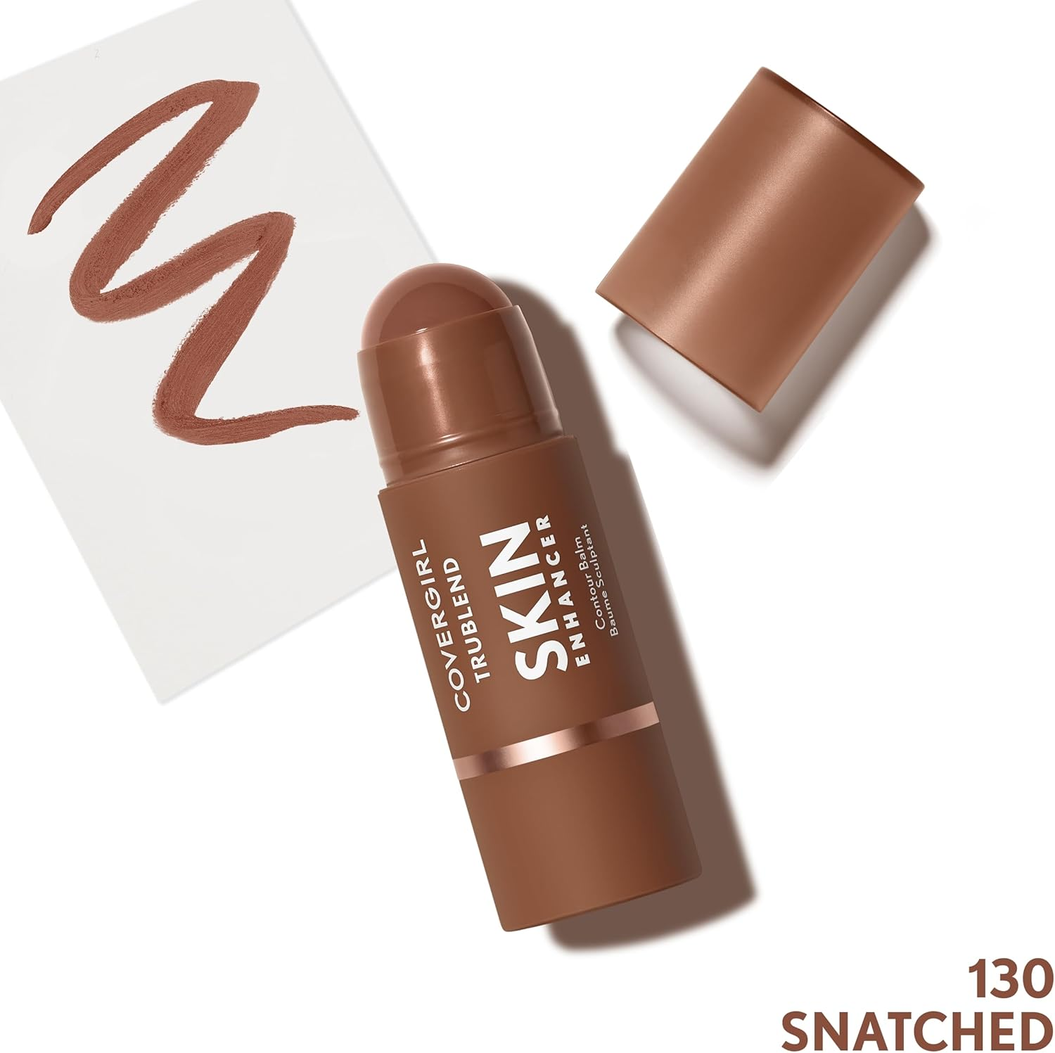 Covergirl Trublend Skin Enhancer Contour Balm, 130 Snatched, Contour Stick, Vegan Formula, Easy to Use, Glides on Effortlessly, Non-Greasy, Natural Sculpt - Nude Flush image number 5