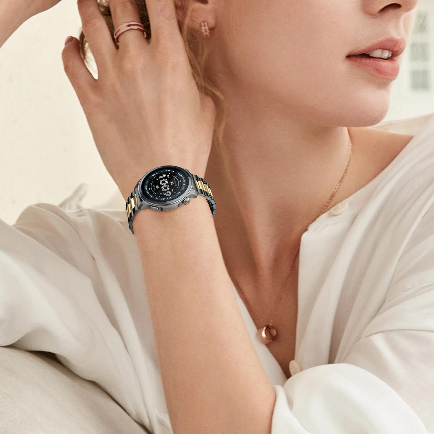 Maeiol 22 Mm Metal Bracelet for Amazfit Helio Strap/Amazfit Balance 2/Balance/Bip 6/Bip 5/5 Unity/Cheetah Pro/Gtr 4/GTR 3 Pro, Stainless Steel Business Bracelets for Men Women - Gray image number 6