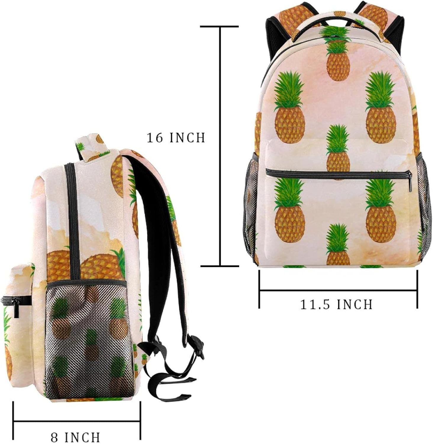 Creative Pineapple Backpack Students Shoulder Bags Travel Bag College School Tote Backpacks image number 5
