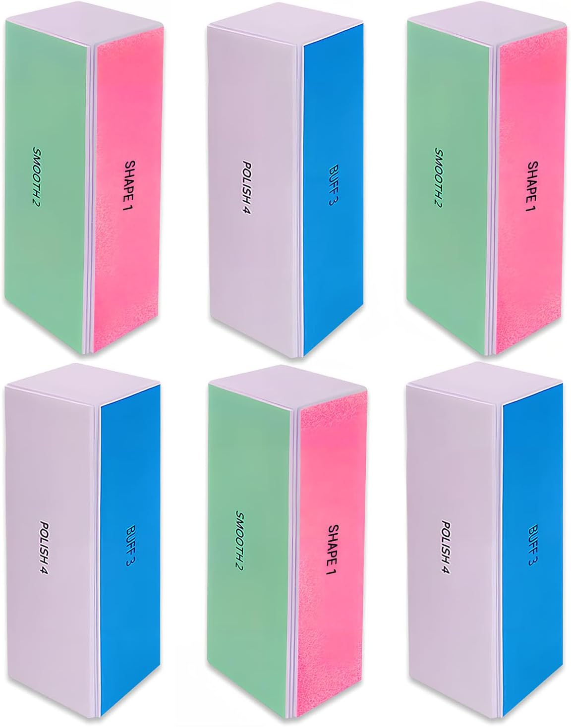 Nail File Buffer Block,6 Way Nail Buffering Files for Natural Nails,120/240/600/3000 Grit for Buffing Shinning image number 4