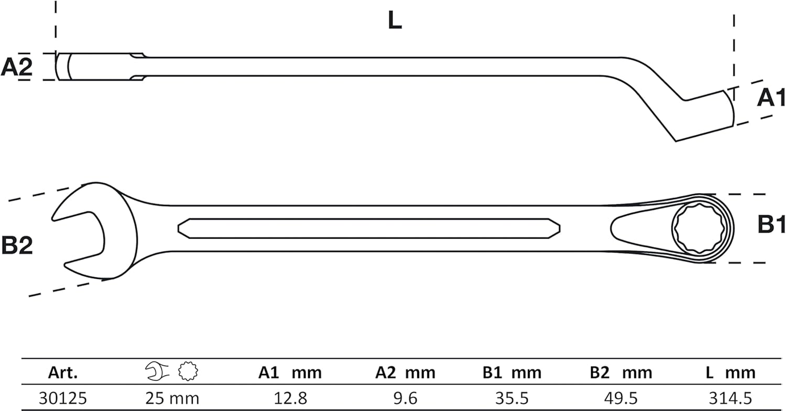 BGS 30125 Open-End Ring Spanner Offset SW 25 Mm