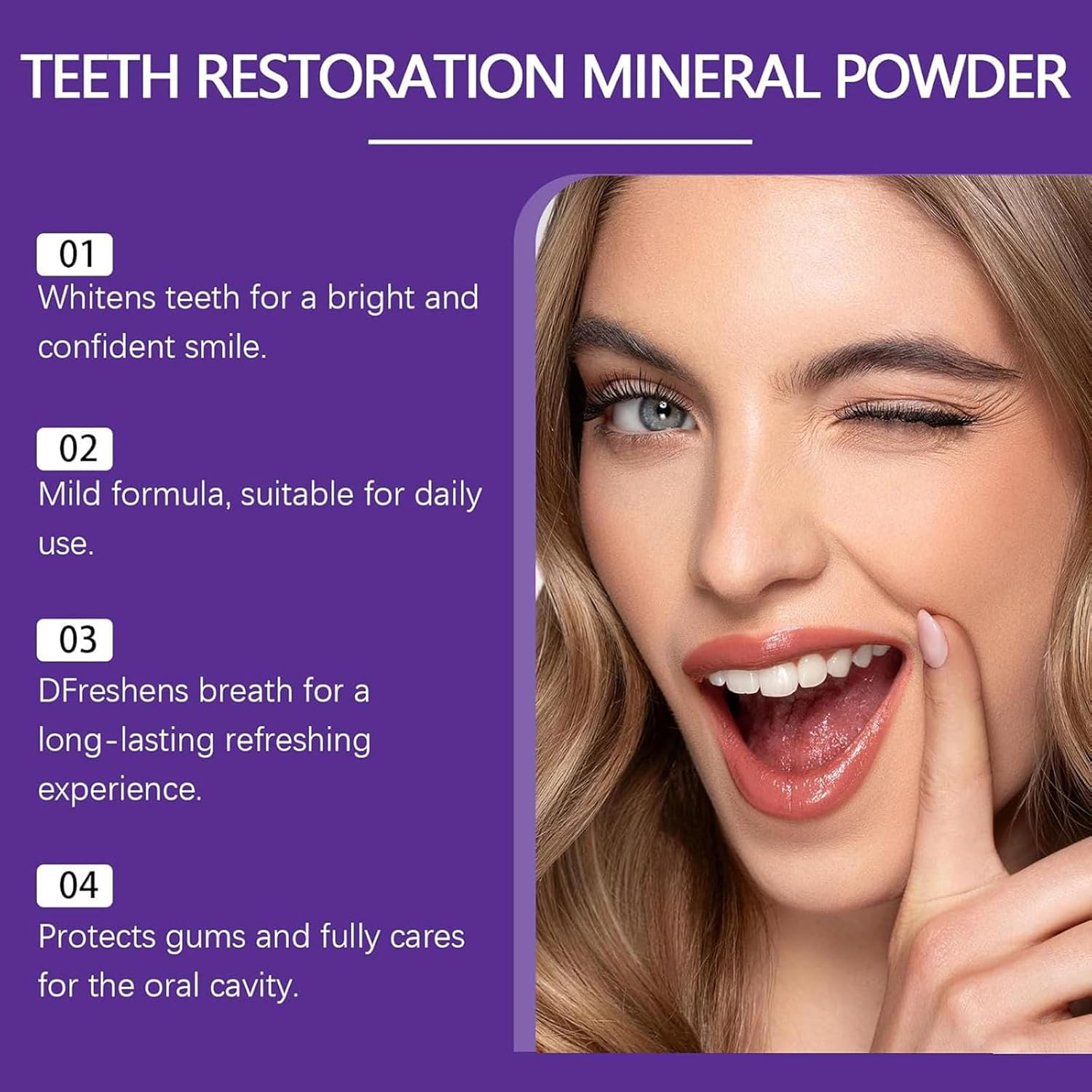 Odalit Teethrestoration Mineral Powder, New Teeth Restoration Mineral Powder Purple, Mineraltoothpowder, Teeth Restoration Mineralpowder Hydroxyapatite, Freshen Breath (1Pc) - 2Pcs image number 5