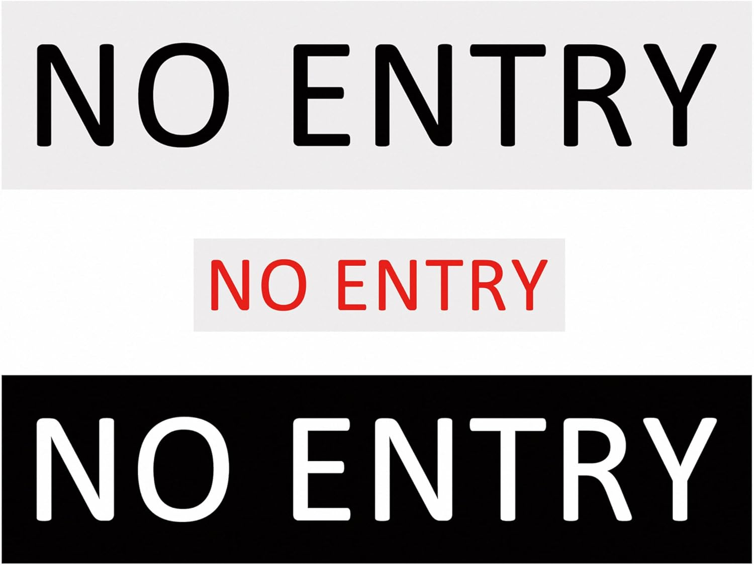 NO ENTRY Sign Self Adhesive Plaque Decal Home Sign (Style 3, 20X80Mm)