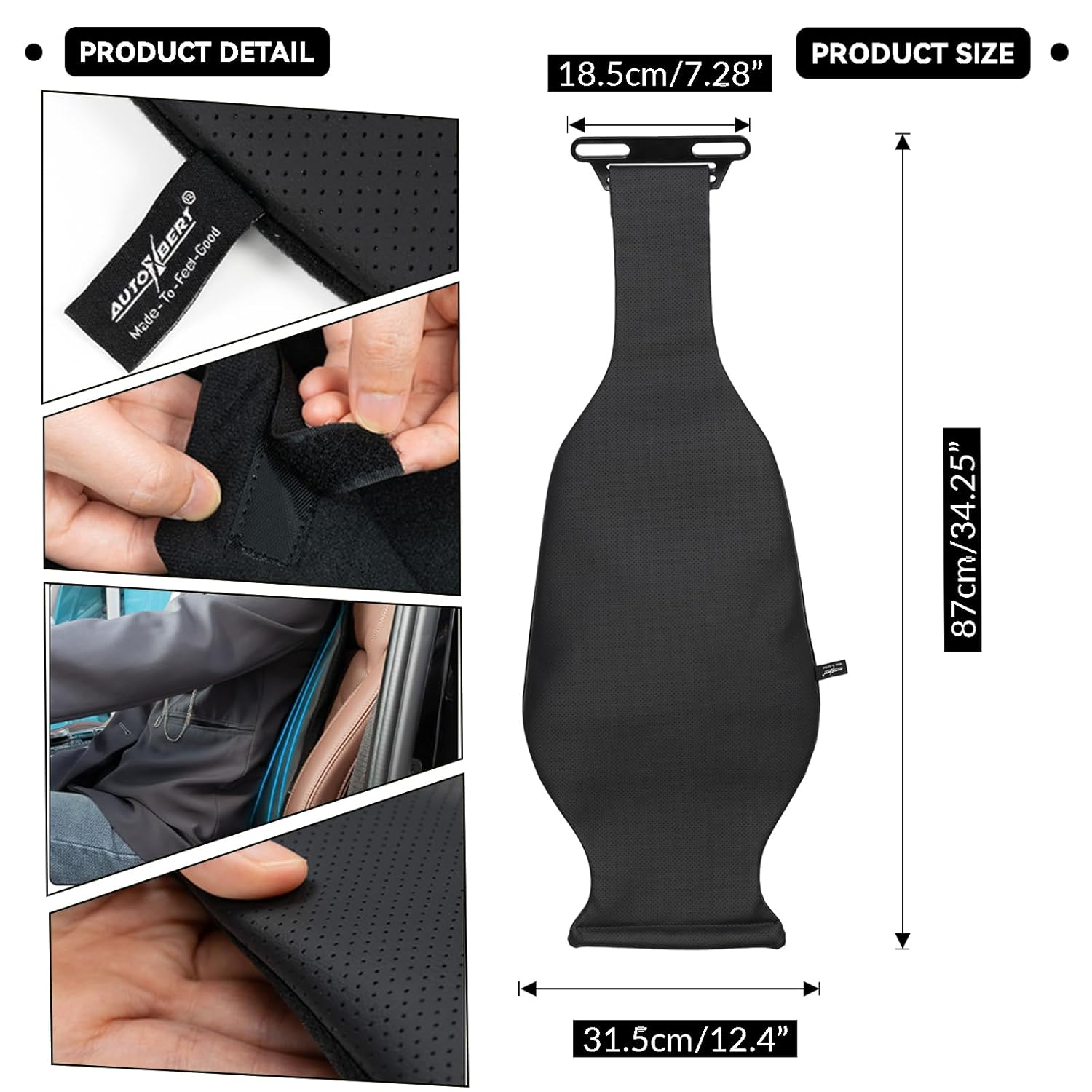 Inflatable Car Lumbar Back Support Cushion,Back Pain Relief Car Seat Lumbar Cushion,Adjustable Air Motion Backrest to Suit Personal Habits and Contours (Black) image number 2