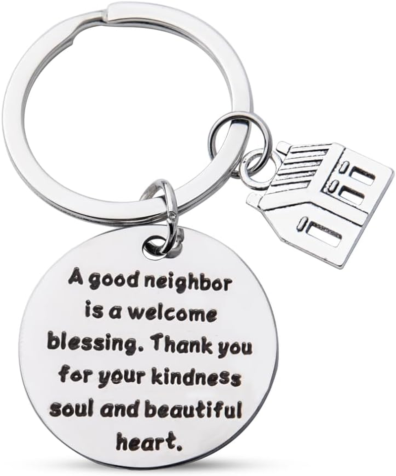 Neighbor Keychain Gifts for Men Women Neighbor Christmas Birthday Gifts for Neighbors Moving Away Gifts for Neighbors Thank You Keychain Gifts for Neighbor Felmale Male image number 6