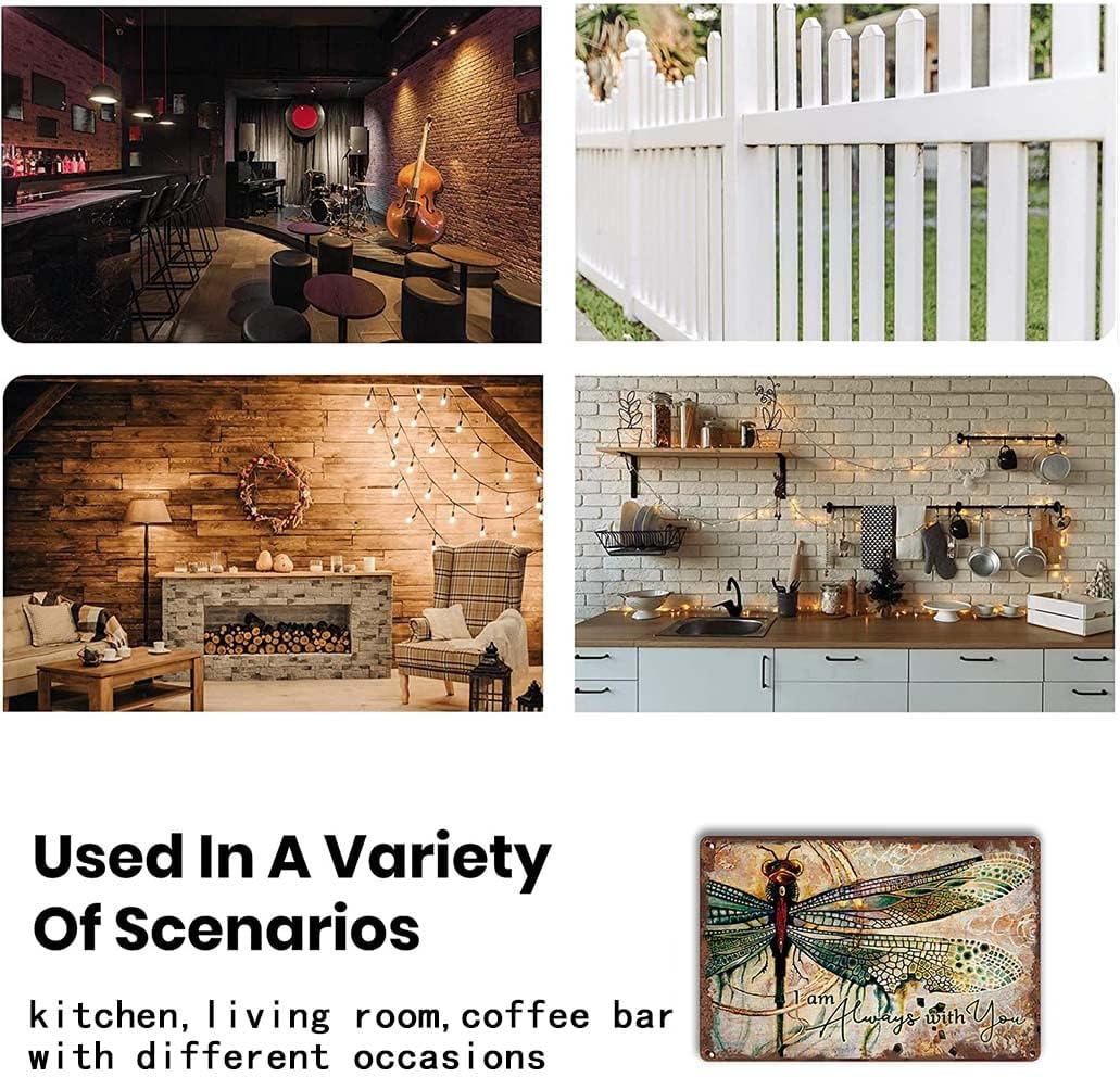 I Am Always with You Creative Tin Signs (4) Dragonfly Funny Novelty Metal Retro Wall Decor for Home Gate Garden Bars Restaurants Cafes Office Store Pubs Club Gift 12 X 8 Inches image number 2