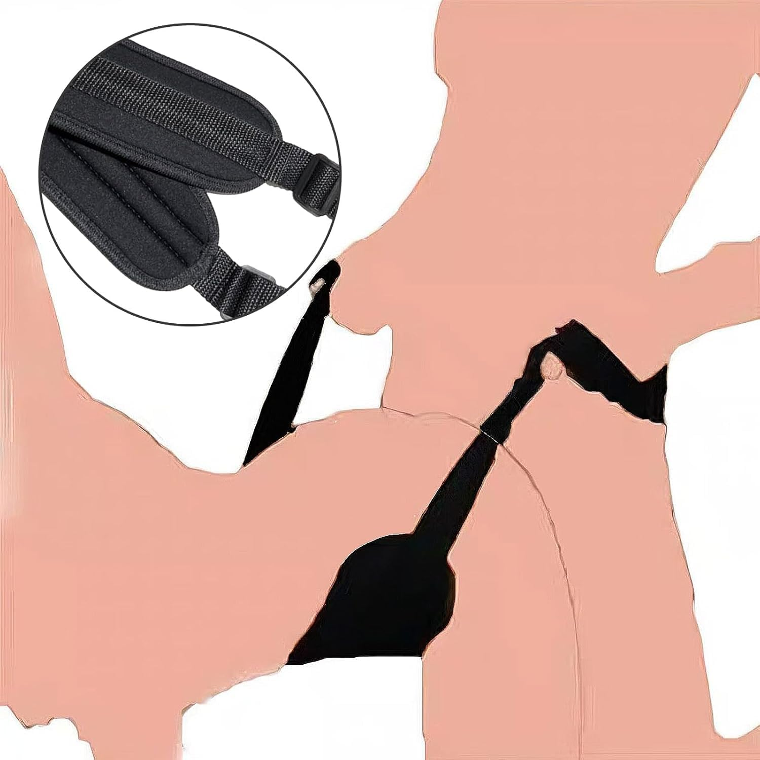 Mineens BDSM Bondage Strap Sex Sling & Adult Sex Harness for Couples - Adjustable Auxiliary Posture Belt, Sex Sling for Bedroom Play, Game Slave Cosplay(Black) image number 1