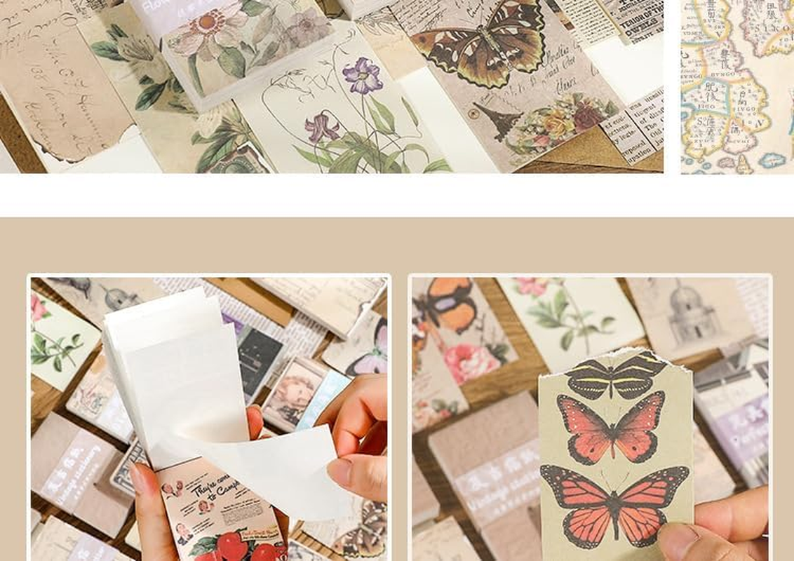 240 Pcs Vintage Scrapbook Paper, Vintage Pattern Paper Scrapbooking Paper ,Mini Dictionary Scrapbooking Paper for Journaling Supplies，Decorative Craft Paper image number 3