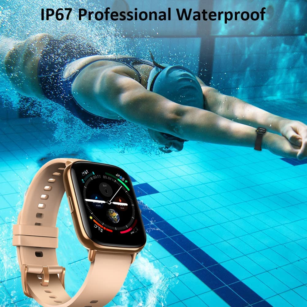 Smart Watch Fitness Tracker 1.69" Touch Screen Waterproof 24 Sports Modes with Body Temperature Heart Rate Blood Oxygen Monitor Sleep Quality Tracker 15 Days Battery Life Call & APP Message Reminder for Iphone Android Phones image number 2