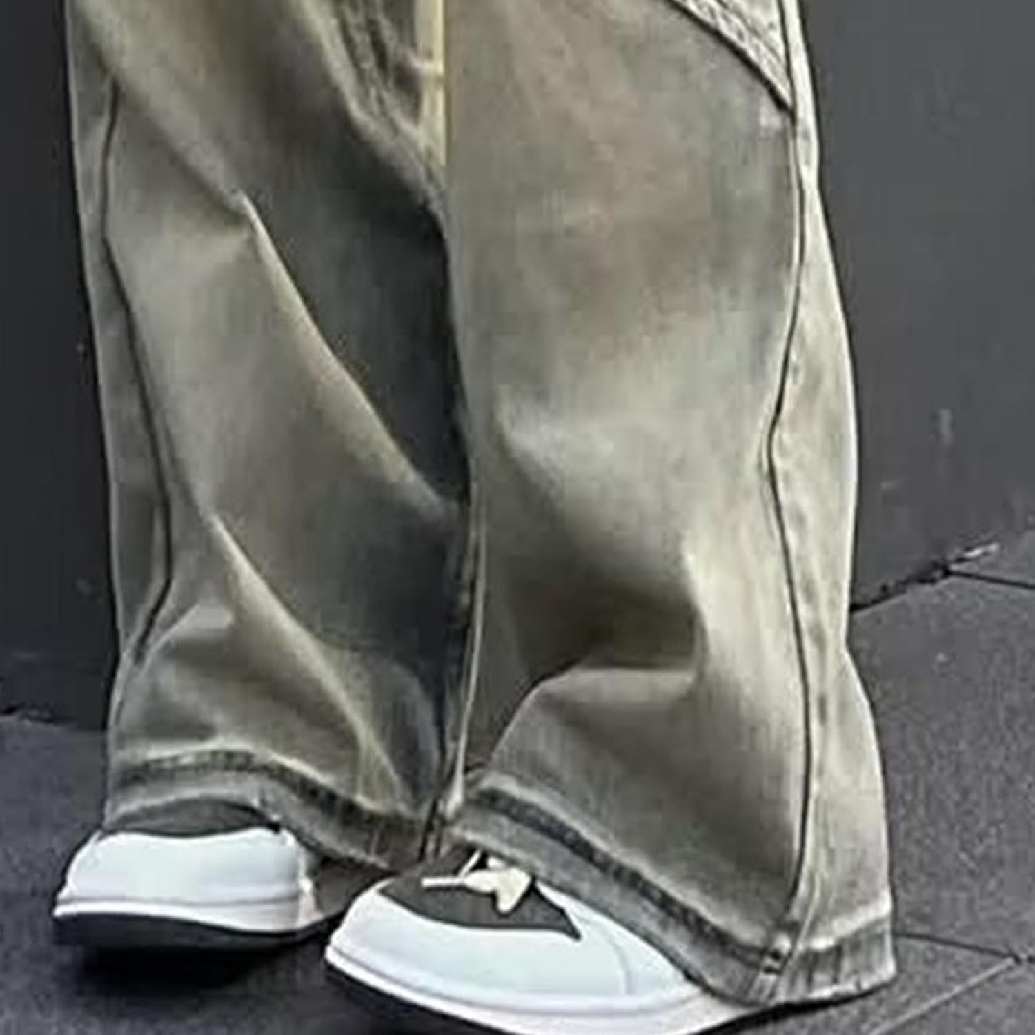 Mens Retro Cargo Jeans Pant Casual Baggy Hip Hop Denim Work Pants Regular Fit Straight Relaxed Jean, Retro, M image number 2