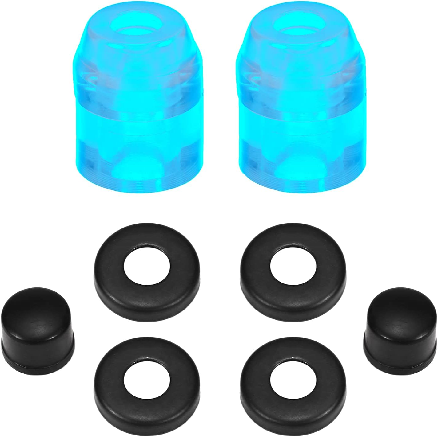Skateboard Bushings Longboard Truck Rebuild Kit Bushings Washers Pivot Cups for 2 Trucks Transparent Blue image number 3