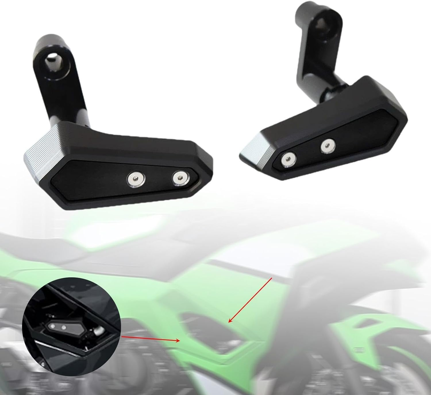 Leeqinersw Motor Engine Slider Protector Slider Crash Pads Protector for Ninja500, Black image number 4