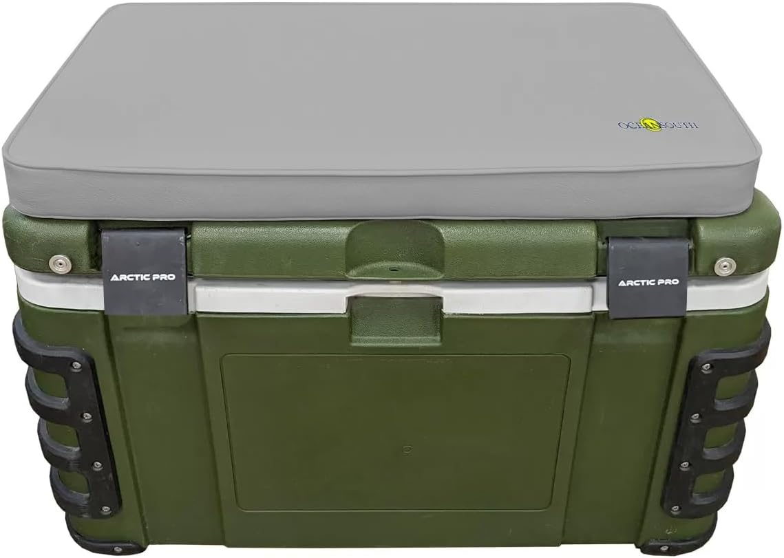 Oceansouth Cooler/Ice Box Cushion Marine Grade Vinyl with Velcro Strips (Grey, Width 380Mm X Length 730Mm)