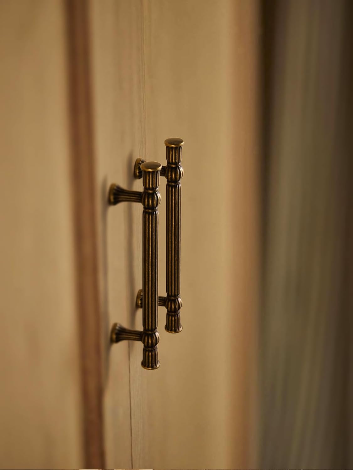 Antique Brass Cabinet Pulls - 3-3/4 Inch(96Mm) Hole Center Classic Vintage Drawer Handles Zinc Alloy,Kitchen Cupboard Bathroom Dresser Cabinet Hardware (2, Antique Brass, 3-3/4"(96Mm) Hole Centers) image number 6