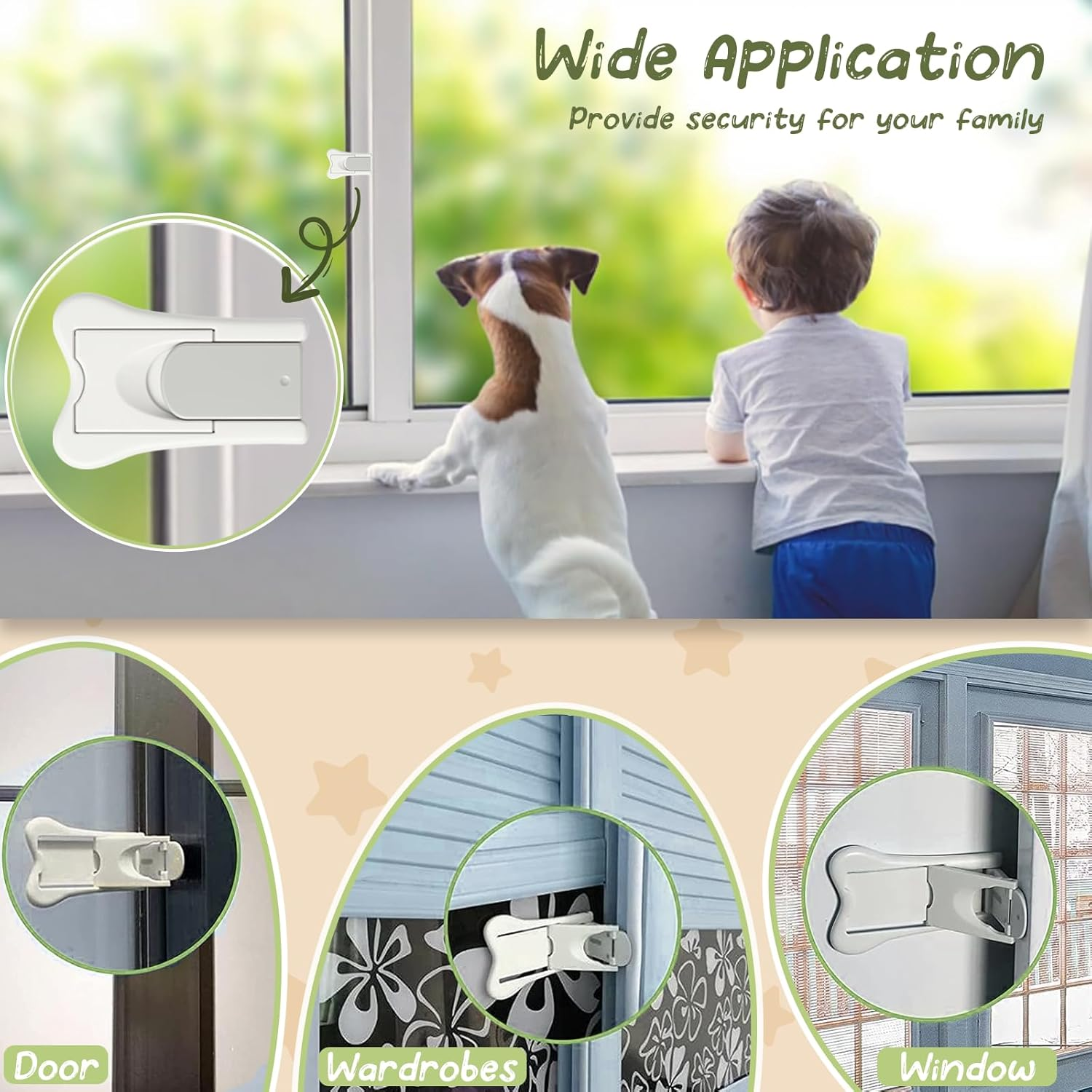 Sliding Door Lock - 8 Pack Child Safety Sliding Window Lock, Child Proof Locks for Doors, Closets & Cabinets, Childproof Your Home, Easy to Installation, Provides More Security,No Drill Needed image number 4