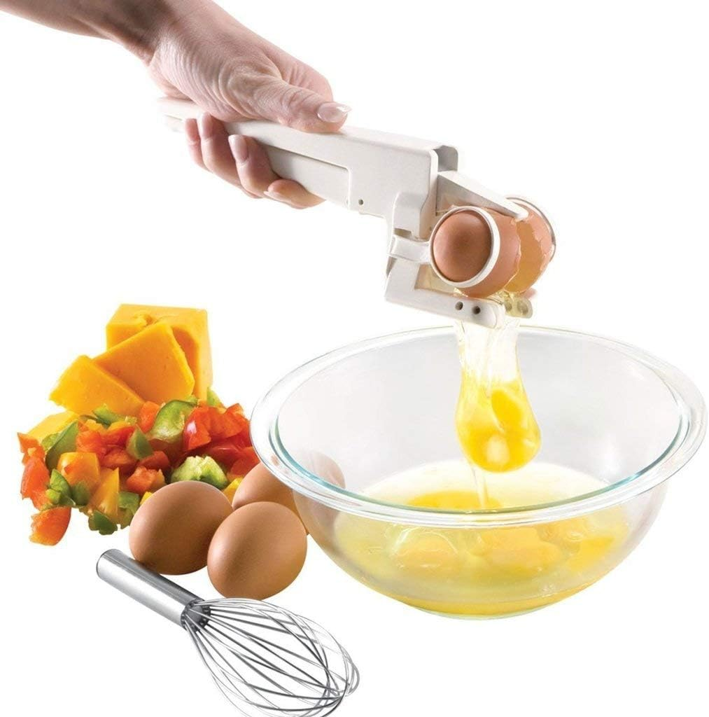 Voarge Egg Cracker Egg Cutter without Splitter Egg Cracker Gadget Gift for Kitchen Egg Yolk Protein Separator in White Kitchen Gadget Tool image number 6