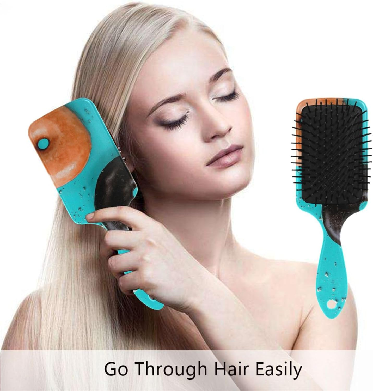 Air Cushion Comb Cookie and Donut Paddle Brushes Plastic Detangling Brushes for Thick Hair Conditioning Hair Texture image number 1