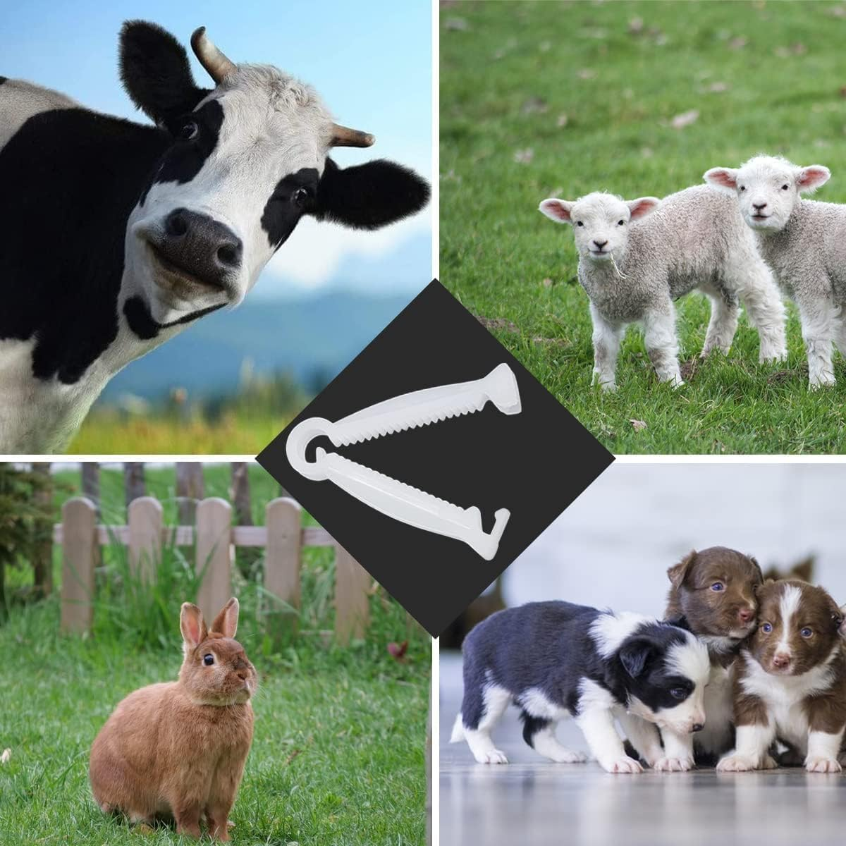 Crovakeu 100 Pcs Umbilical Cord Clamps for Newborn Animals,White PP Plastic Puppy and Kitten Birth Clips, Livestock Whelping Clamps, Veterinary Obstetrical Tool Kit for Piglets, Lambs,Cats image number 3