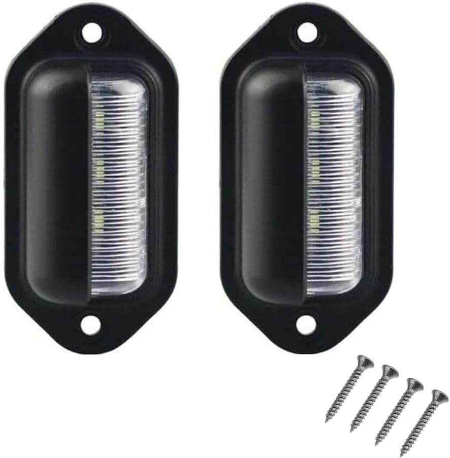 2PCS Universal 12/24VLED License Number Plate Light Lamps for Car Boats Automotive Aircraft RV Truck Trailer Exterior Lamps, and Aircraft, Easy Installation, Low Consumption image number 1