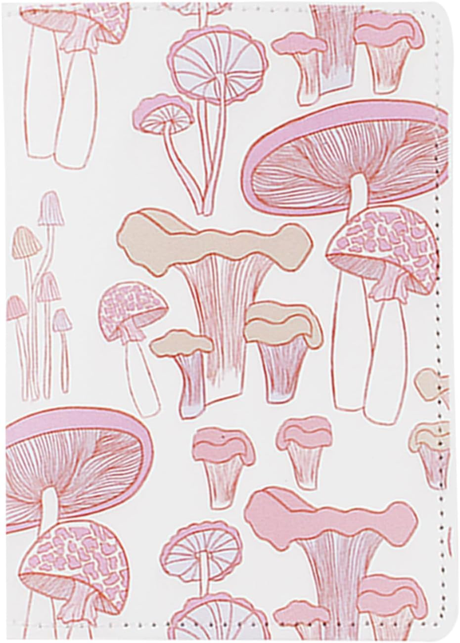 Snogisa Passport Cover for Kids, Women and Men,Travel Documents Organizer Protecto,Travel Passport Holder,Passport Holder Cover Travel Wallet, White, Mushroom, Cute image number 3