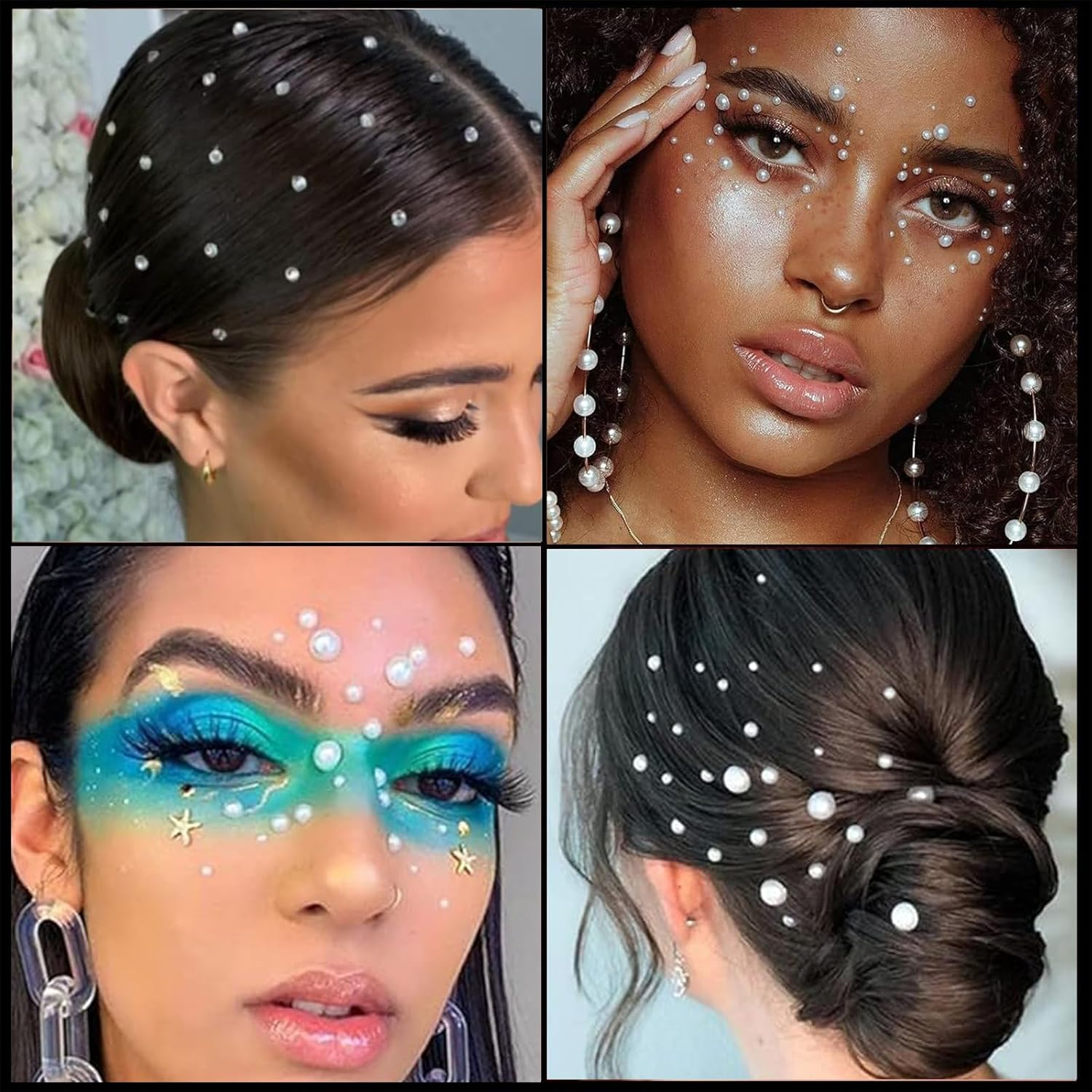 Rylaxzon Face Gems and Pearl Stickers for Makeup &ndash; Self Adhesive Rhinestone Stickers& Gem Stickers for Face, Eyes, Nails, Hair, Body Art, Festival, Crafts image number 5