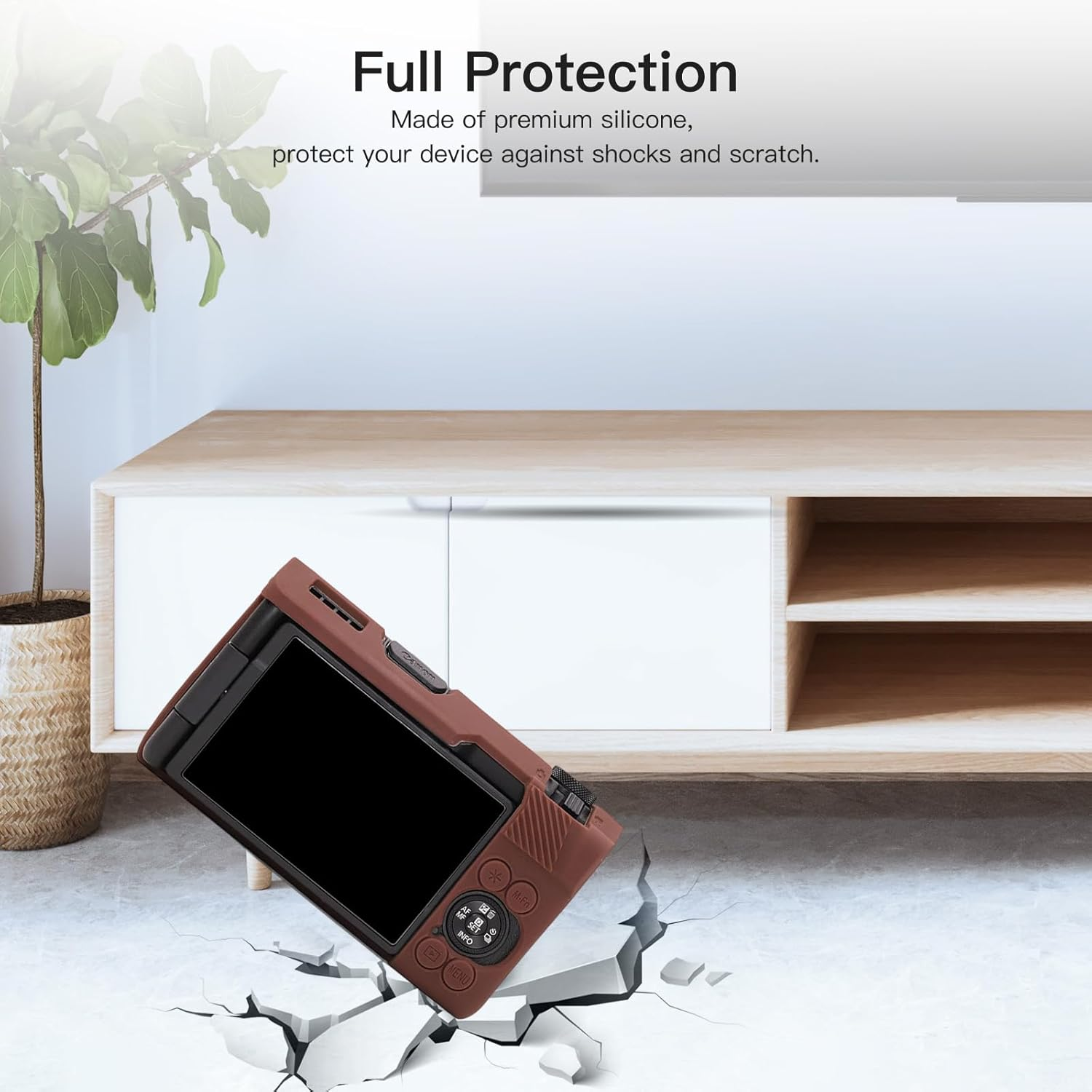 YAJOJO Case for Canon Powershot V1 Camera, Soft Silicone Camera Protective Cover for Canon Powershot V1, Anti-Scratch, Slim Fit, Lightweight (Brown) image number 3