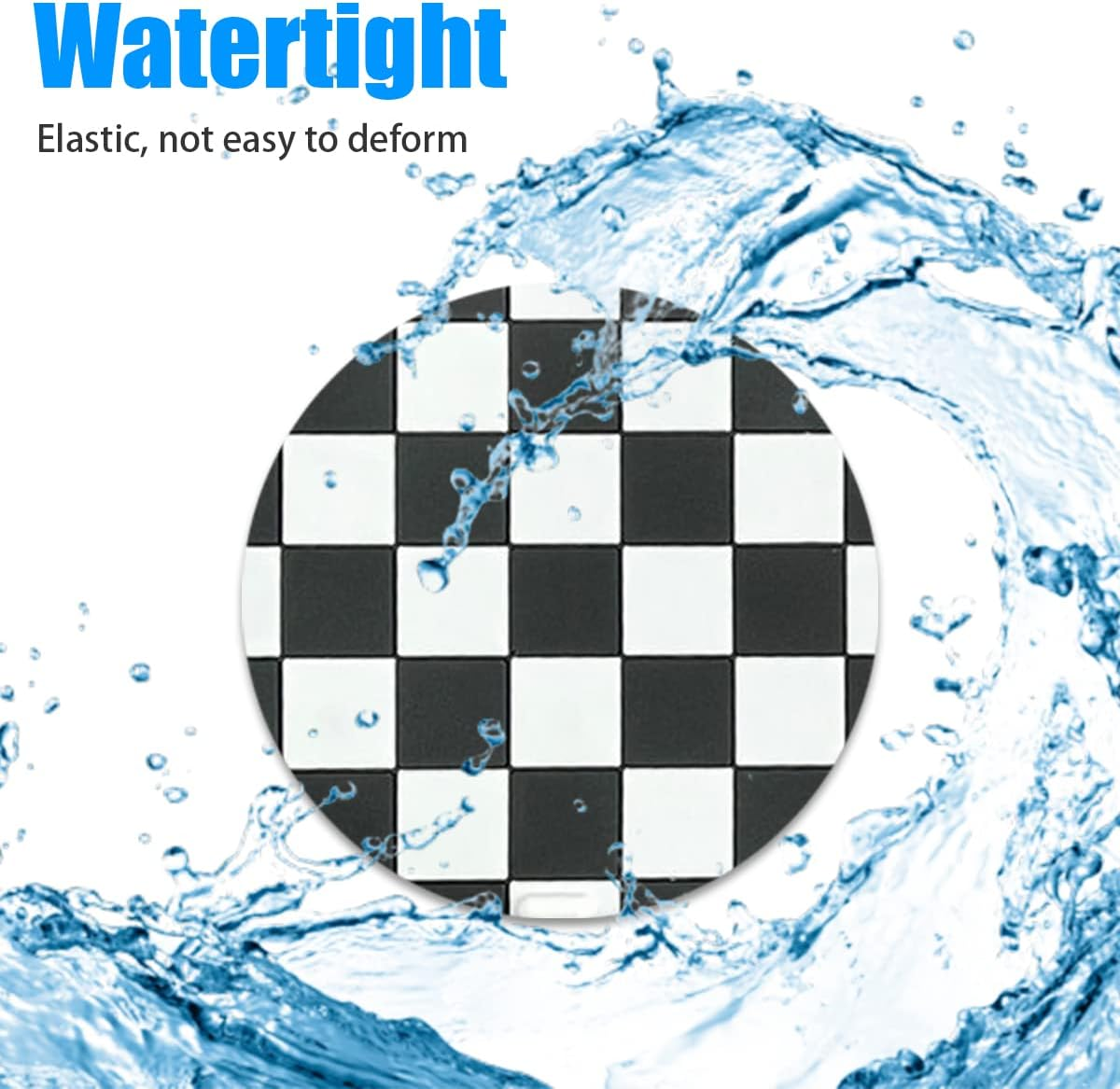 Zipelo 4 Pack Car Cup Coasters, 2.75 Inch Vehicle Holder Cup Holder Insert Coaster, Anti-Slip Automotive Black White Grid and American Flag Drink Cup Mat, Universal Interior Accessories (Black/White) image number 6