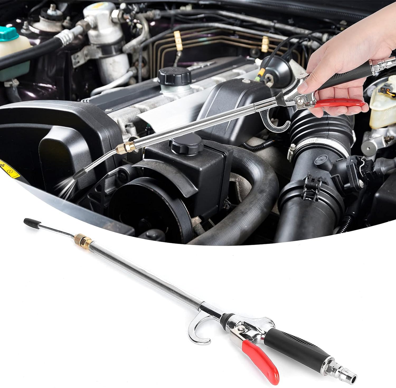 Air Blow Gun, High Volume Powerful Industrial Air Blow Gun, High Air Blower Gun with 14" - 21" Extensible Air Nozzle, Pneumatic Air Compressor Accessories Blower Tool image number 2