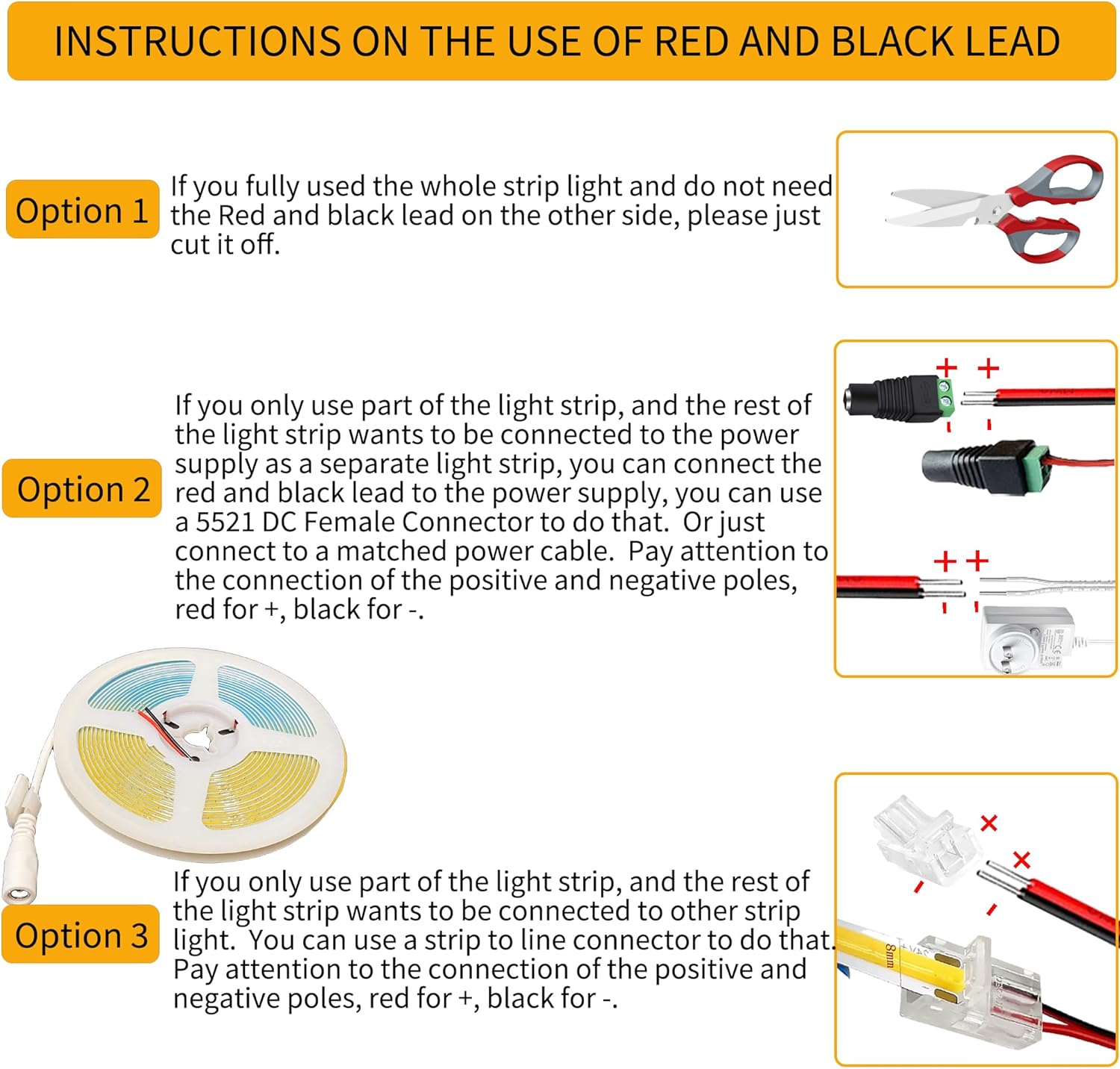 12V 5Mm Width COB LED Strip Lights(No Power Supply),16.4Ft/5M,Warm White 3000K,400Leds/M,With 5521DC Female Connector,10W/M,Cri90,4500Lm,Electroplated Double-Sided Panel Light Strip,Ip20 - Coolwhite-6500K image number 3