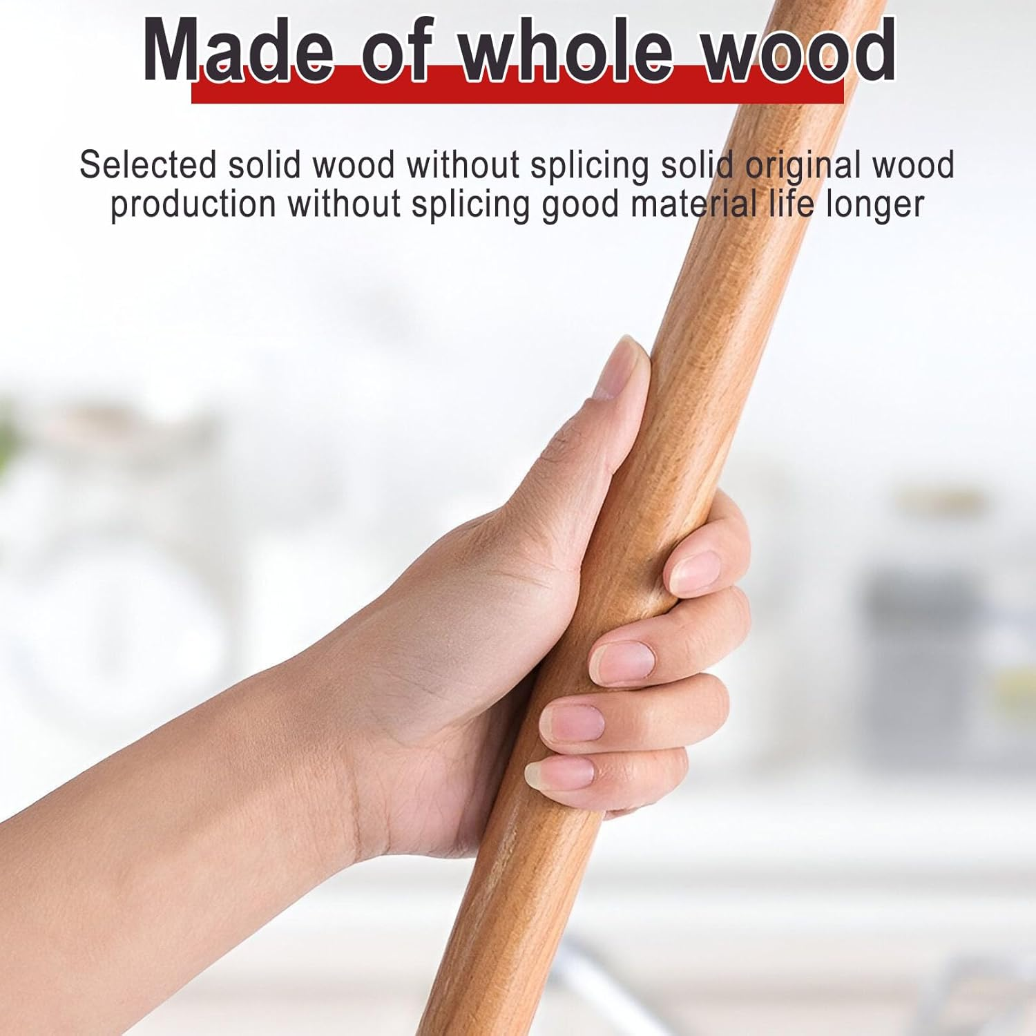Rolling Pin, Beech Wood Rolling Pin without Handles Professional Wooden Feel Smooth Non-Sticky Suitable for Pastry Making Dough Dumpling Wrapper Baking Utensils(40Cm) image number 3