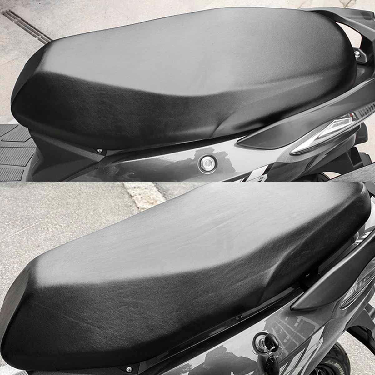 Abizarch Universal Motorcycle Scooter Seat Cover, PU Leather Motorbike Seat Protector Cover with Elastic, Breathable Motorcycle Rain Seat Cover for Most Motorbike Scooter Seat -Black image number 5