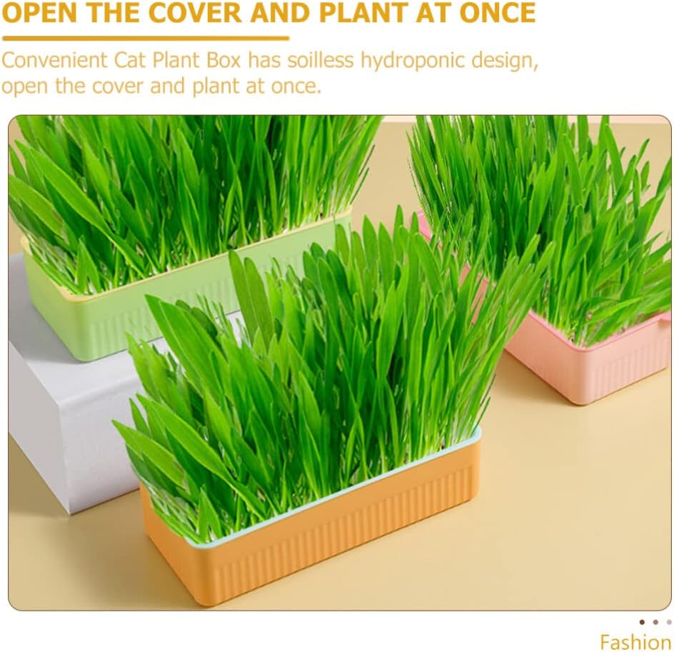 PATKAW Cat Grass Planter Germination Trays 3 Pieces Germination Trays Wheatgrass Cat Grass Box Cat Grass Germination Tray for Garden