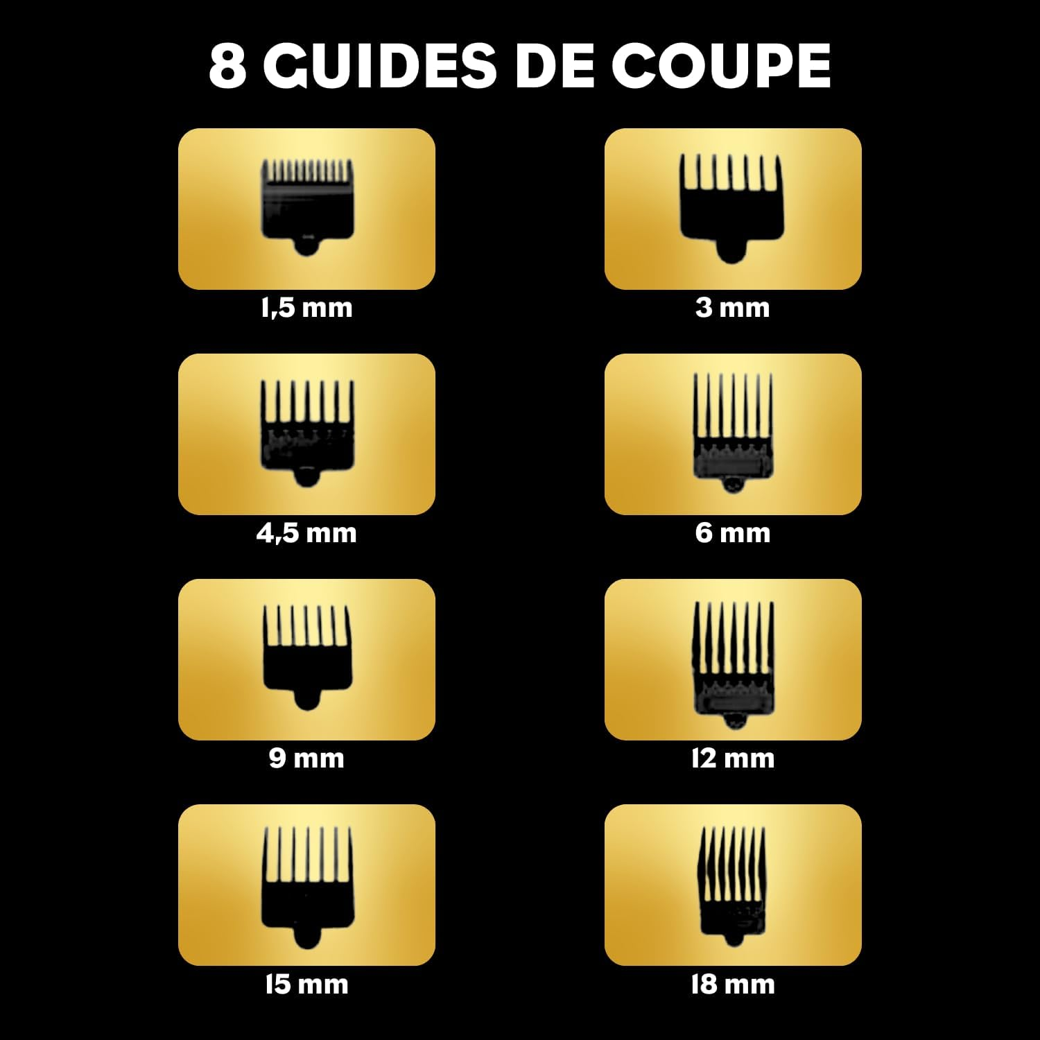 LITTLE BALANCE 8804 Easy Performance Hair Trimmer for Men, 2.5 Hours Runtime, USB-C Charging, LED Display, 8 Attachments, 4 Length Settings, Black