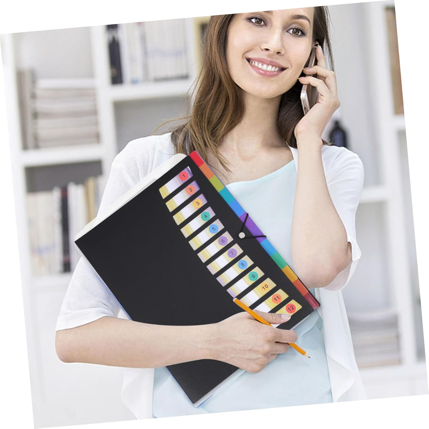 MINAOLULUS Cluster Folder File Organizer Expandable Multi-Pockets Folders for Office School Supplies Documents Organizers image number 3