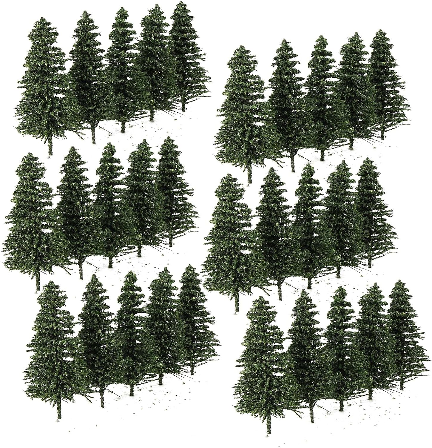 50PCS Dark Green Pine Model Cedar Trees 52Mm for Model Railroad Scenery Landscape Layout HO N Scale New S0805 image number 1