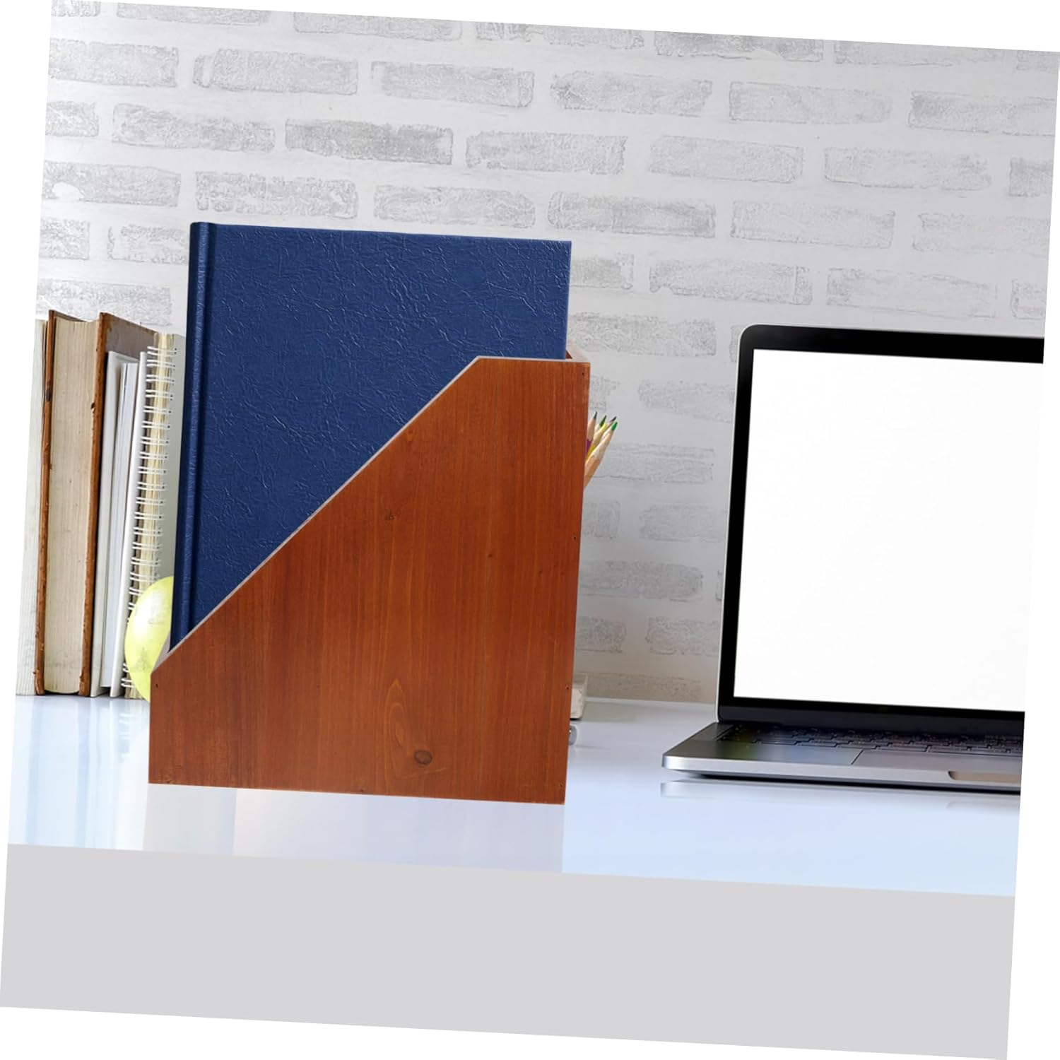 STOBOK Desktop Storage Box Solid Wood Organizer for Office and Home Multi-Purpose Sundries and File Storage Clutter Tabletop Ample Capacity for Desk Accessories image number 2