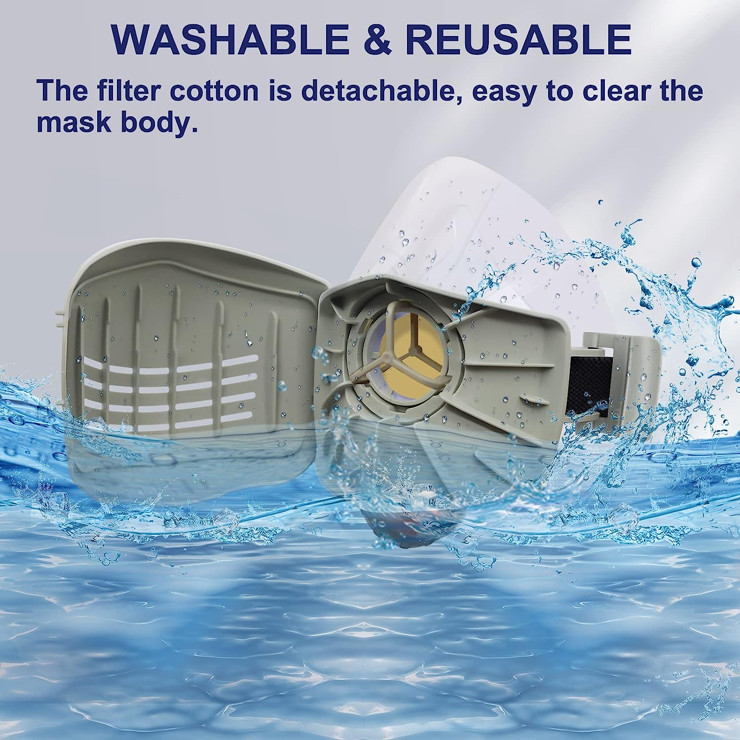 Safe Dust Mask Reusable with 10 Pieces Filter Breathing Mask Safe Industrial Mask (Silicone Food Material) Suitable for Painting, Woodworking, Decorating, Painting, Dust image number 2