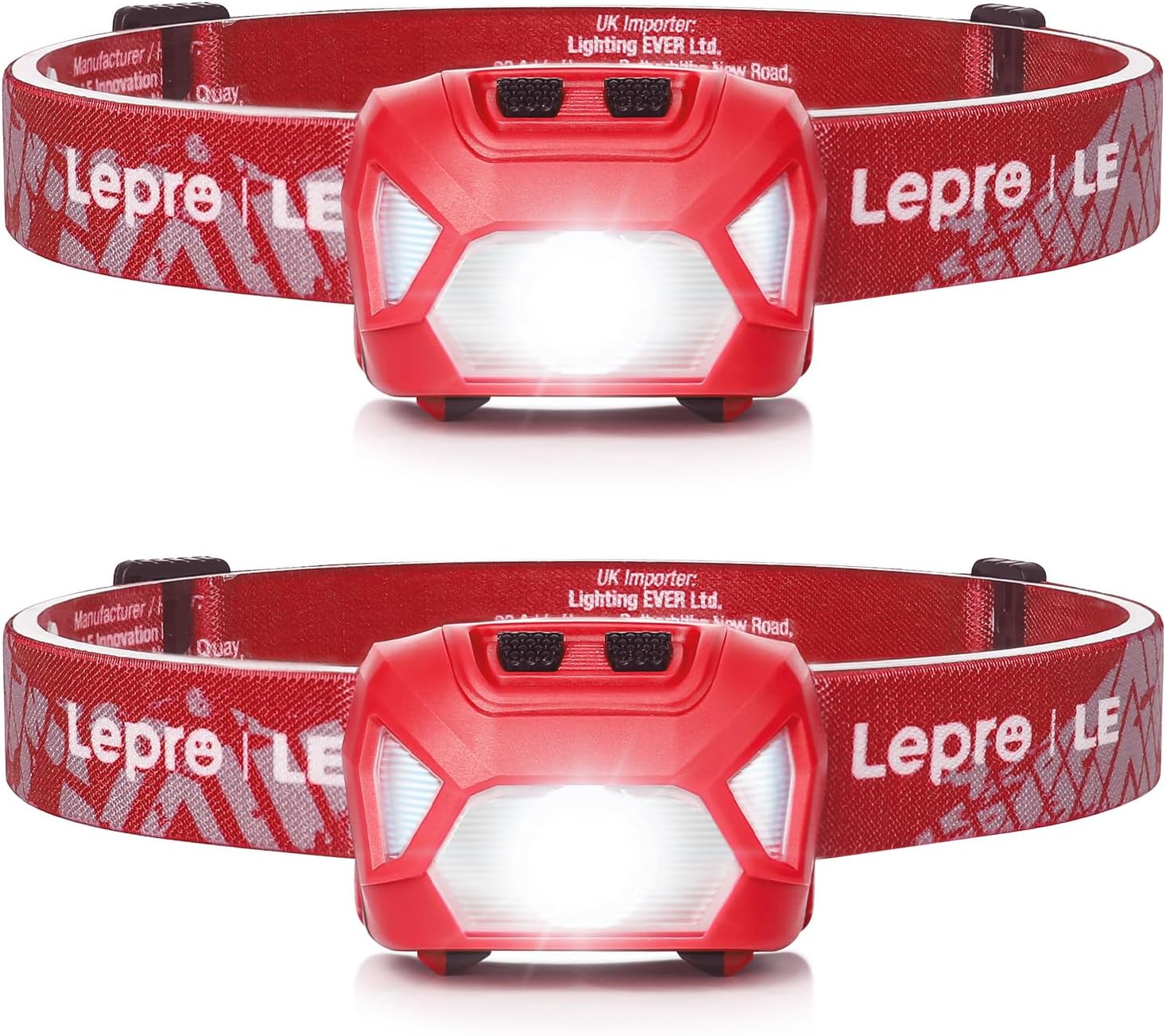 LED Headlamp Flashlights, Super Bright Head Lamp with Red Lights and 6 Modes, Compact and Lightweight, Perfect for Adults and Kids, Pack of 2, Batteries Not Included