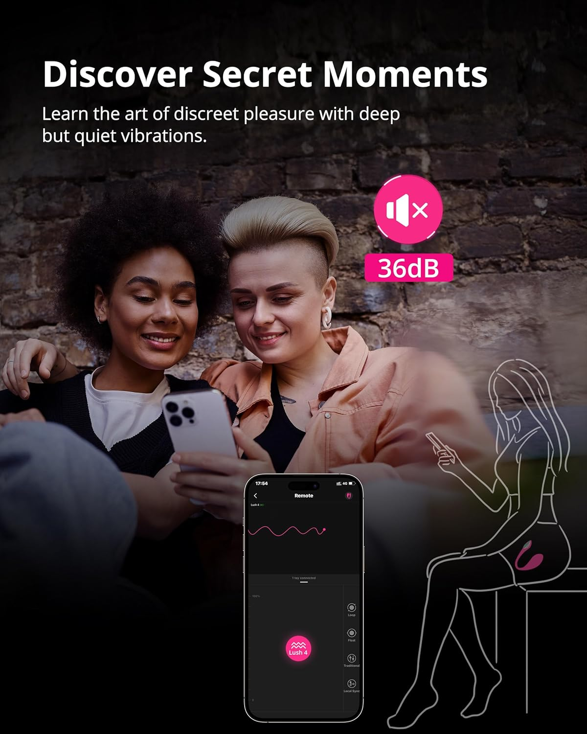 LOVENSE Lush 4 Remote Control Wearable G-Spot Egg Vibrator for Women, Adult Sex Toys & Games with Vibrant LED Light Tail, Long Distance App Controlled Stimulate Vibrator Easy Use & Powerful image number 5