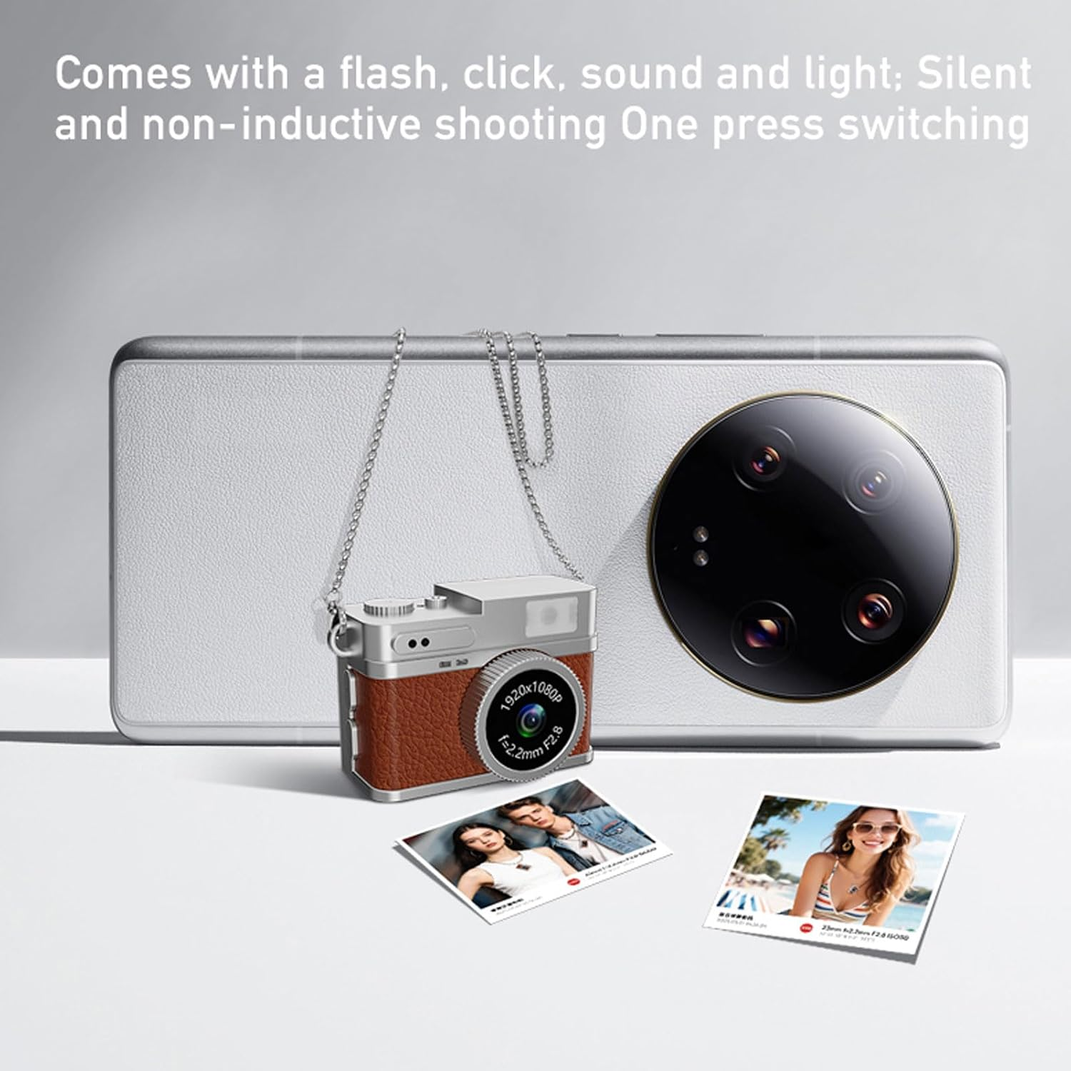 LICAEVEY Mini Camera Keychain, 1080P HD Mini Retro Digital Camera with 32GB SD Card, 0.96In Color Screen Compact Portable Camera with LED Flash & 4 Filters for Travel Study (Brown) - Green image number 7