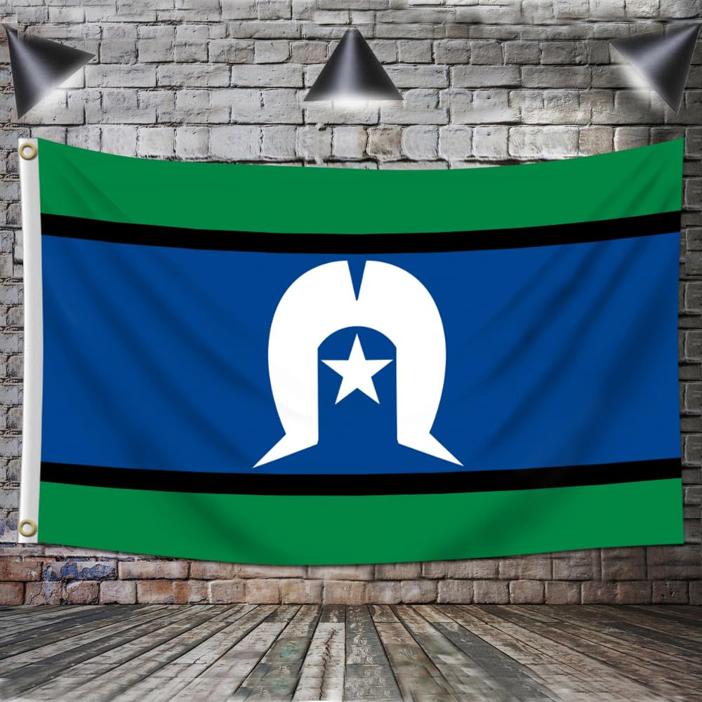 Naerza Torres Strait Islander Flag/Banner 3X5Ft Heavier Duty 100% Polyester 150D image number 3