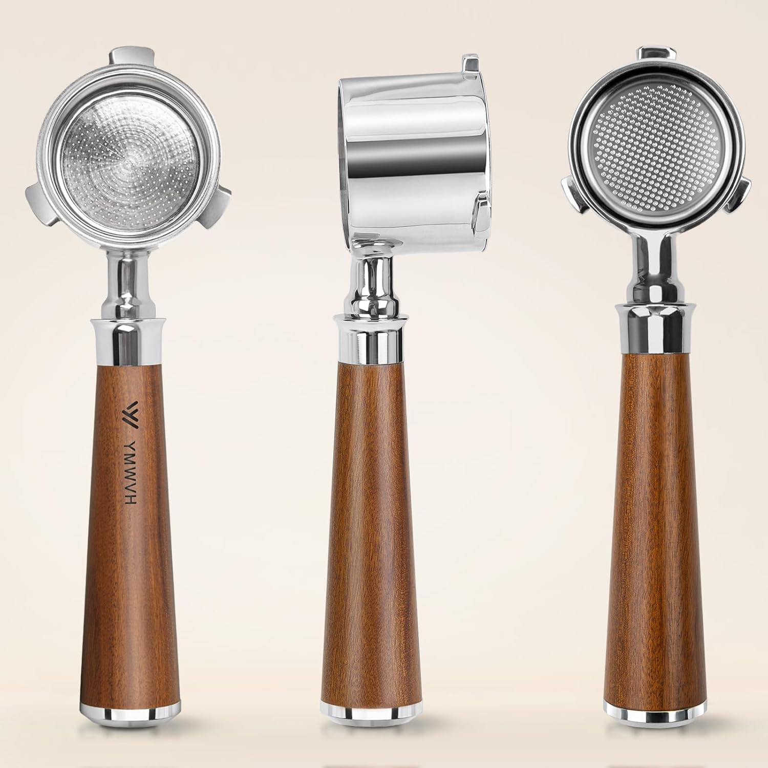 3 Ear Filter Holder for De'Longhi La Specialista Espresso Machine, 51Mm, EC9335, 9155, 9355, 9665, 100% Cup, Stainless Steel Filter Basket and Walnut Handle DE image number 6