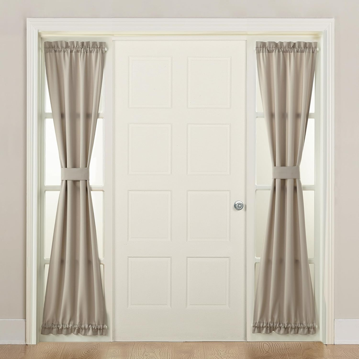 Sun Zero Barrow Front Door Sidelight Curtain Panel, 26" X 72", Stone Beige - Grey image number 3