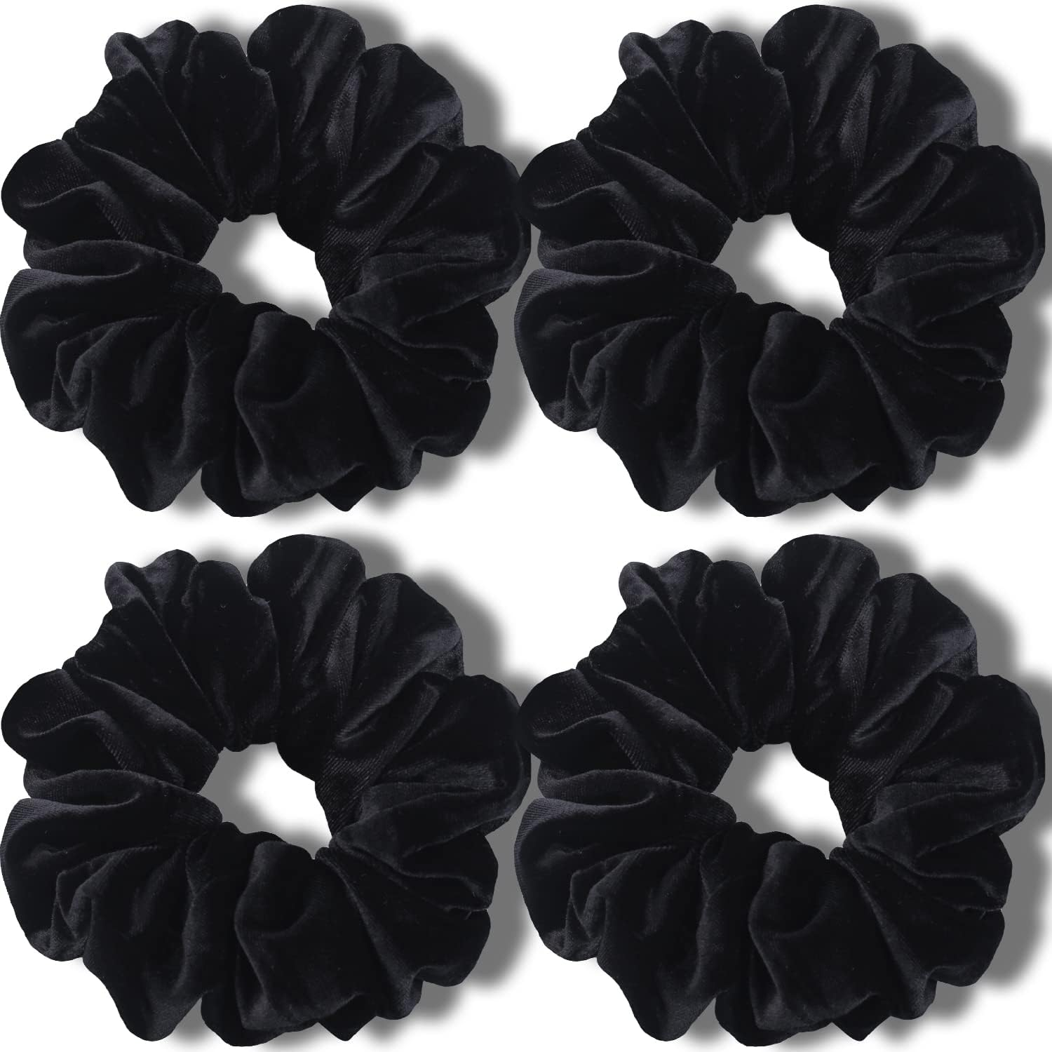 IVARYSS Extra Large Scrunchies for Women'S Thick Hair, Premium Velvet Soft Jumbo Scrunchy, XL 6 Inch Big Elastic Band Hair Accessories, 4 Pack, Neutral