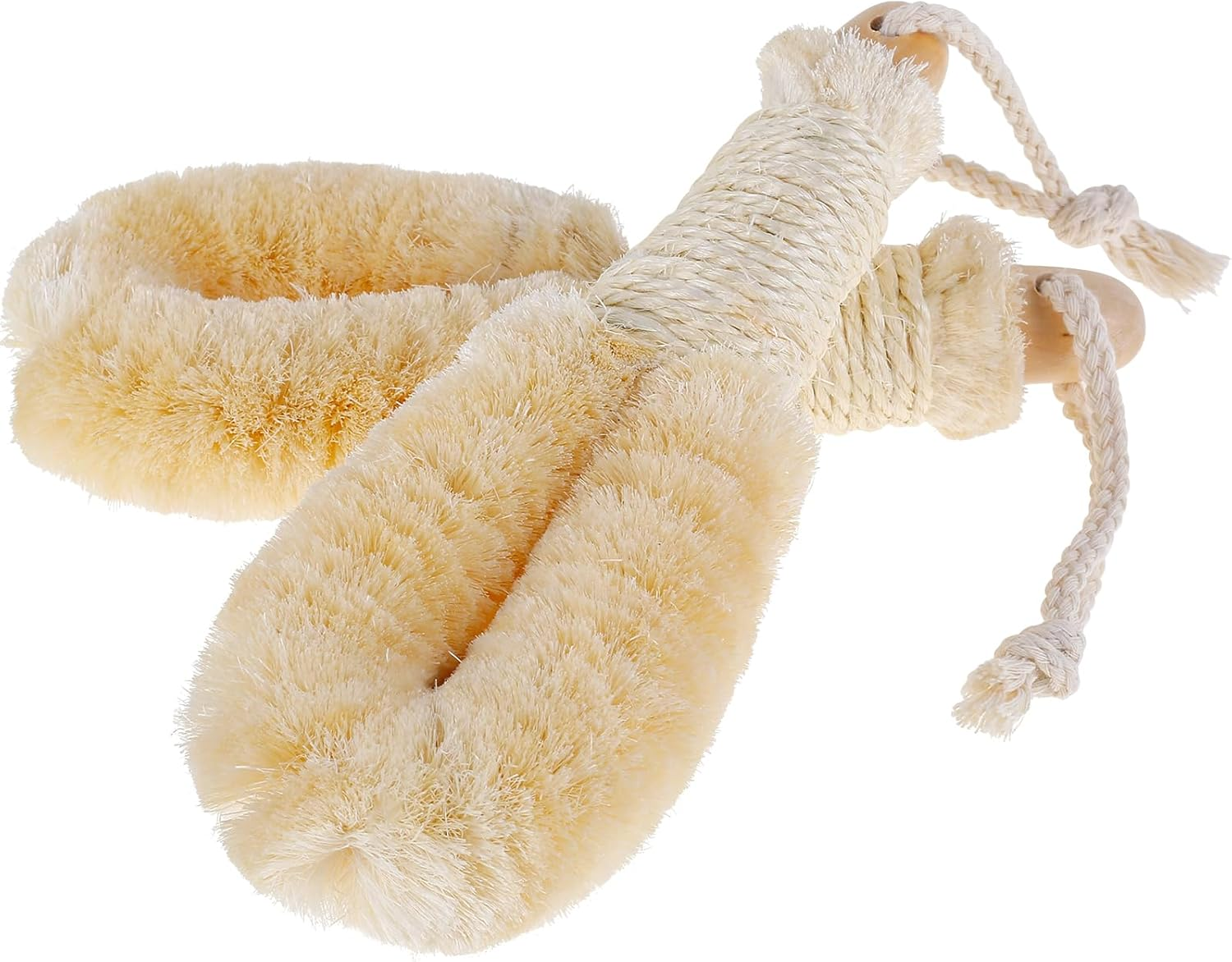 Dry Skin Brushes, 9.65Inch Hang Natural Fibers Sisal Body Brush, for Skin Exfoliates Skin, Ergonomic Exfoliating Body Brushes for Bath Shower, Stimulate Blood Circulation